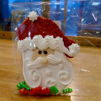 Decorated Santa face, shortbread